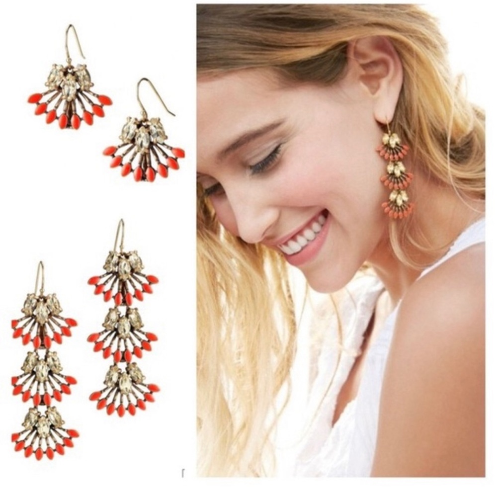 Stella & Dot Coral Cay Earrings